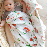Organic Cotton/Bamboo fiber Extra Large Swaddles - Foxes