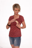 Paisley Cowl neck top - Red Stripe